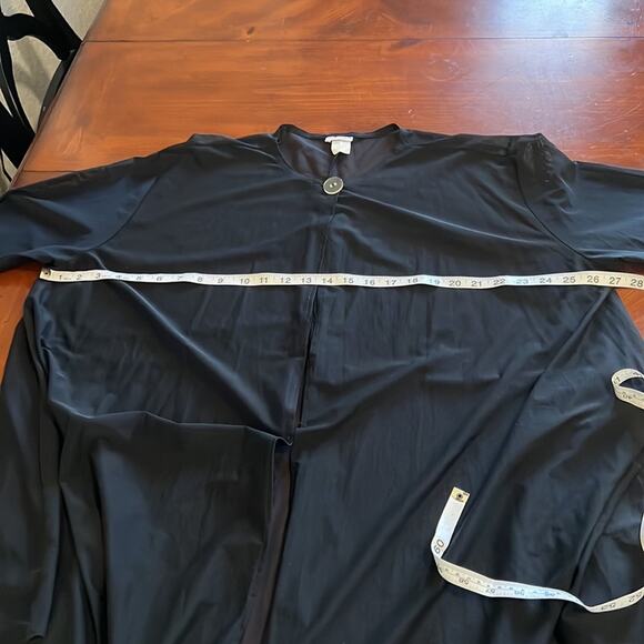 Sun Streak Black Sheer Swimsuit Coverup With Pockets Woman One Size Vintage - Picture 6 of 7